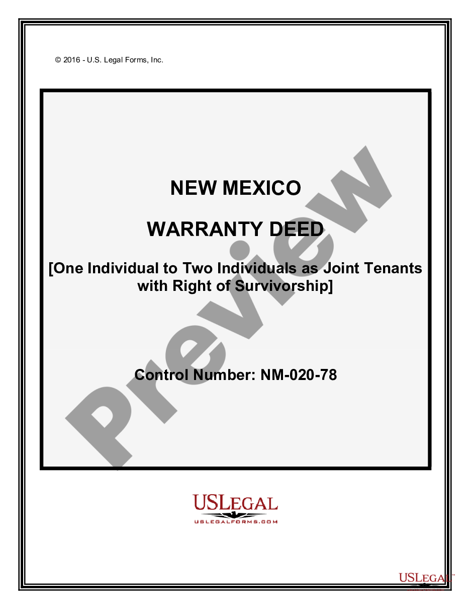 New Mexico Warranty Deed Warranty Deed Joint Tenants Us Legal Forms 4667