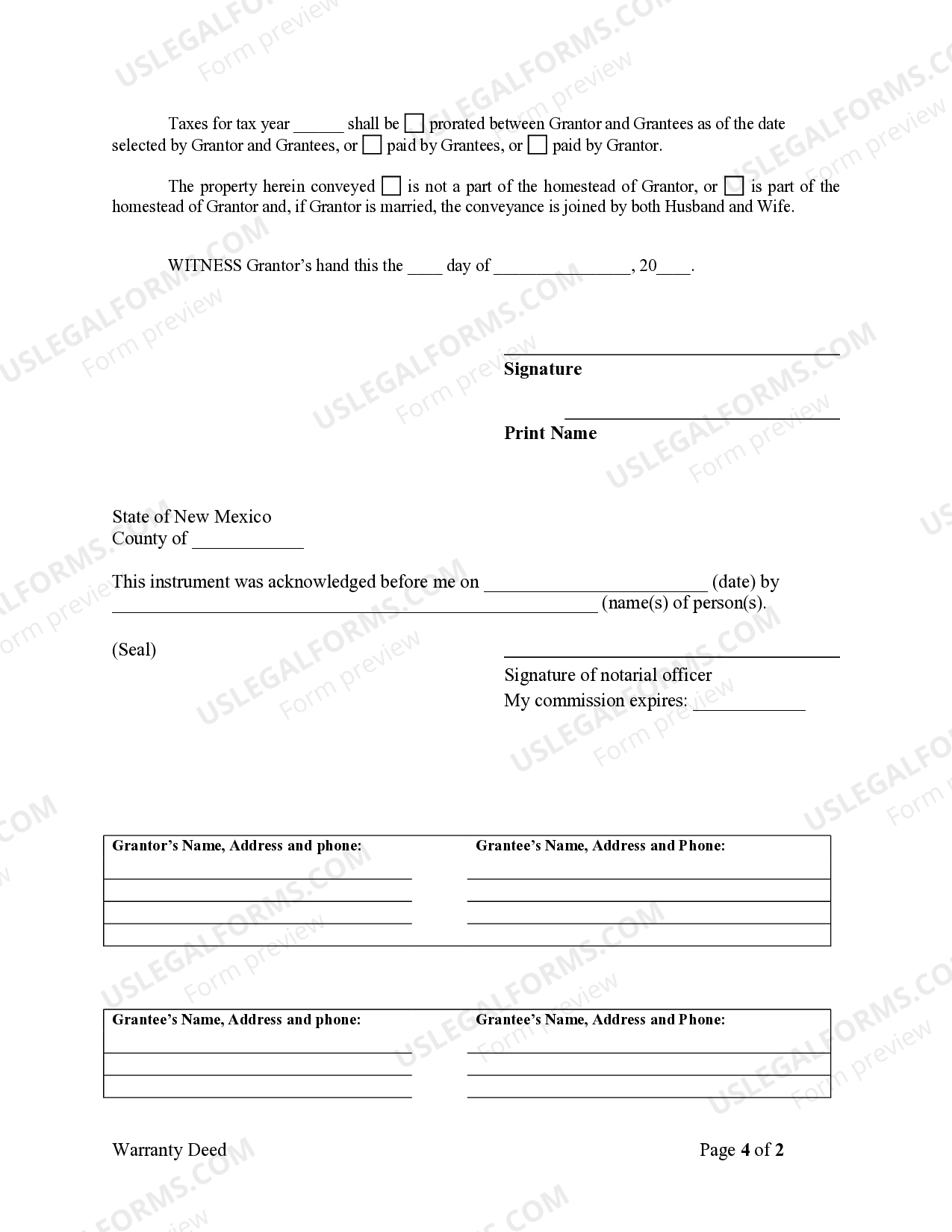 New Mexico Warranty Deed New Mexico Warranty Deed US Legal Forms