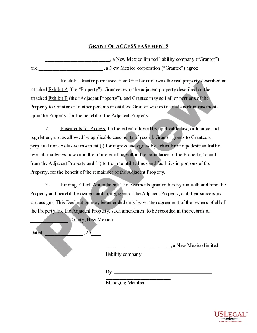 Preview Grant of Access Easement