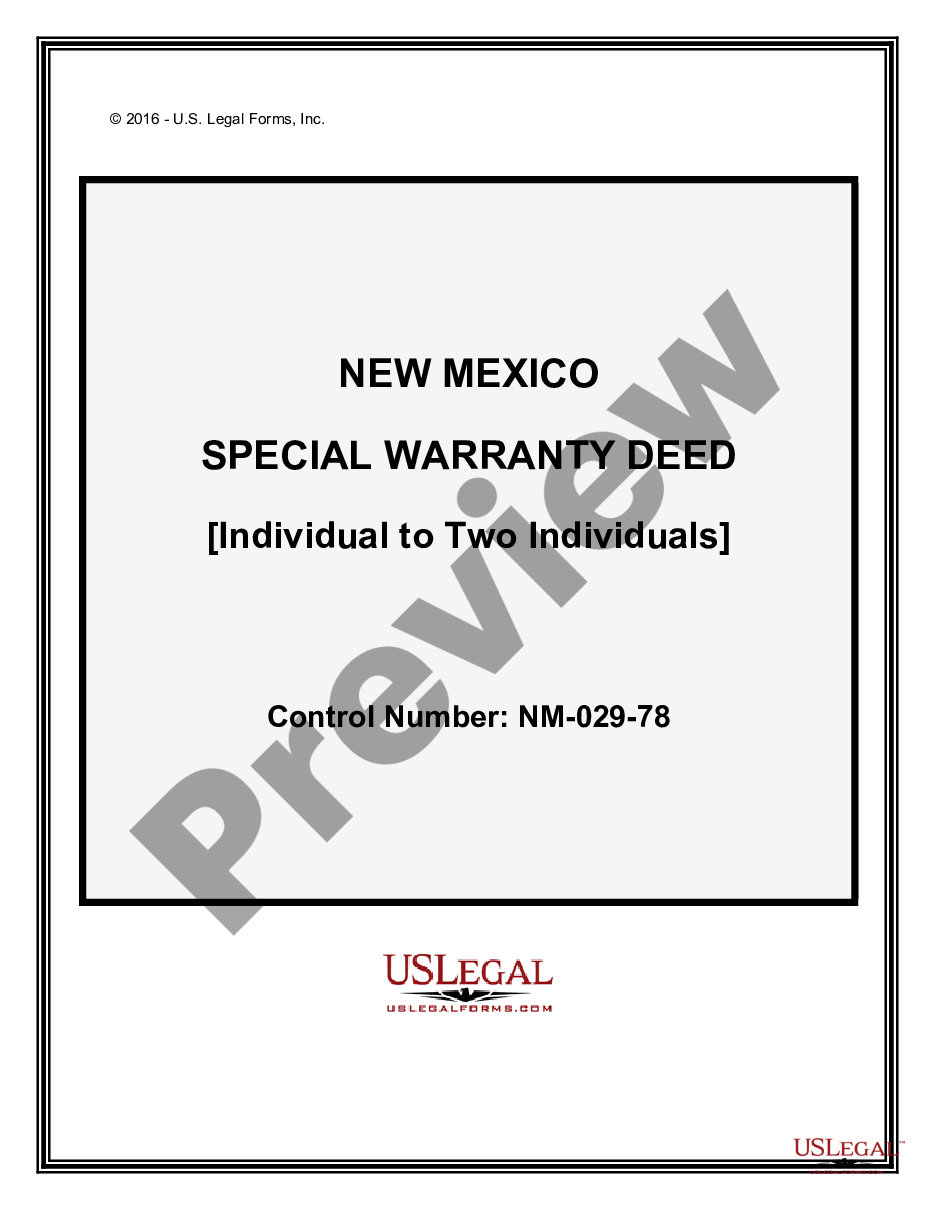 New Mexico Special Warranty Deed Special Warranty Deed New Mexico Us Legal Forms 7151