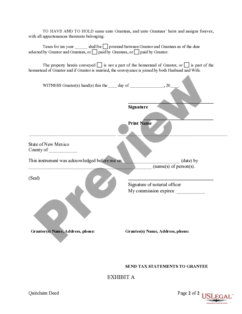 Preview Quitclaim Deed from Individual to Two Individuals in Joint Tenancy