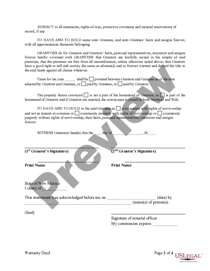Preview Warranty Deed from two Individuals to Husband and Wife