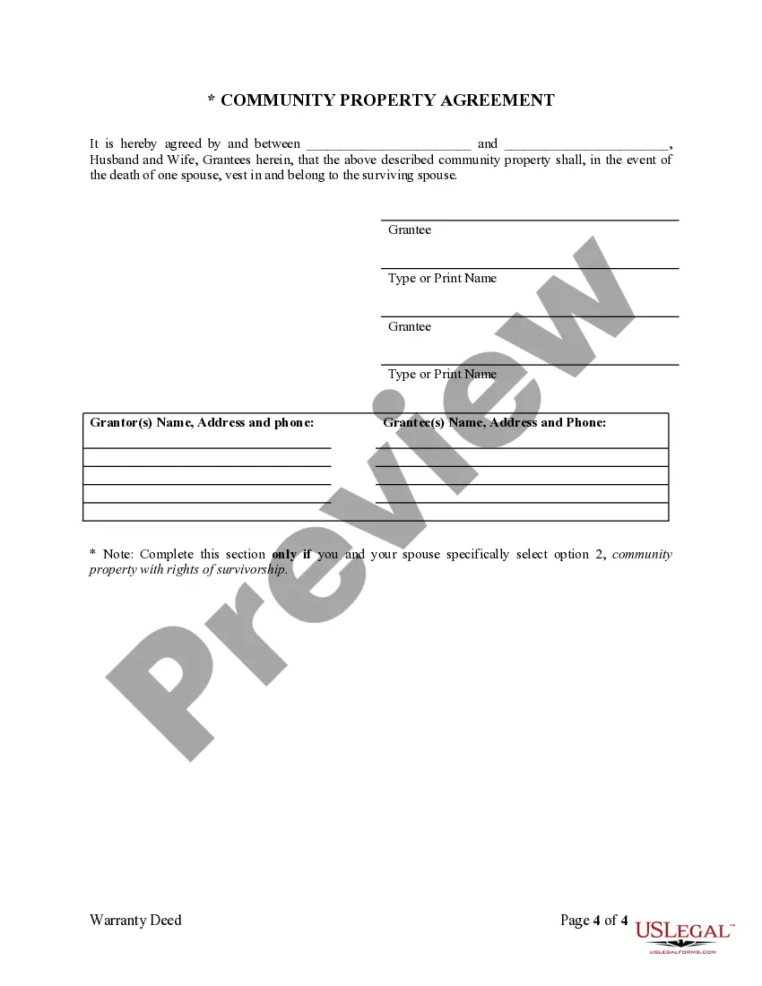Preview Warranty Deed from two Individuals to Husband and Wife