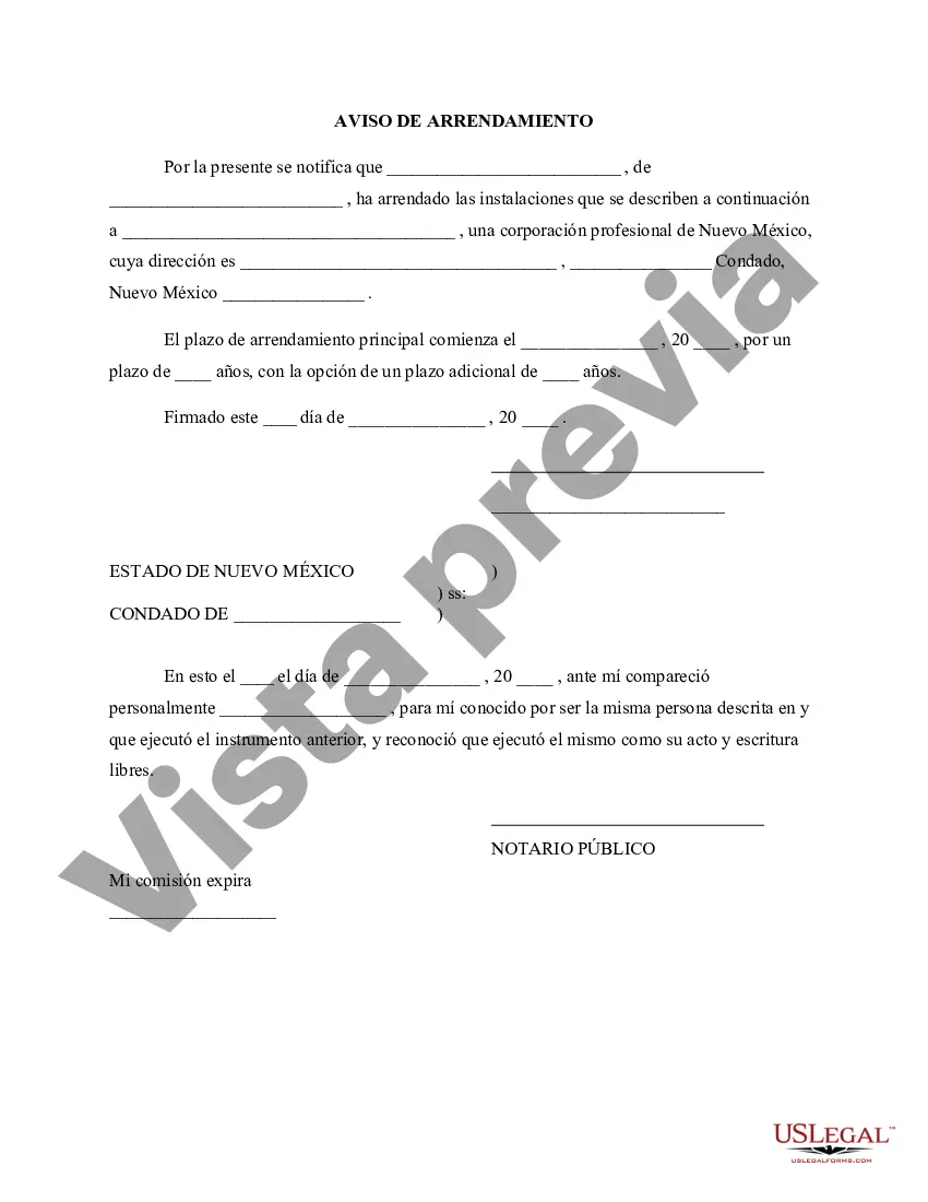 Preview Aviso de arrendamiento