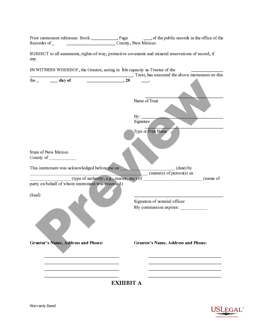 Preview Warranty Deed from a Trust to a Limited Liability Company