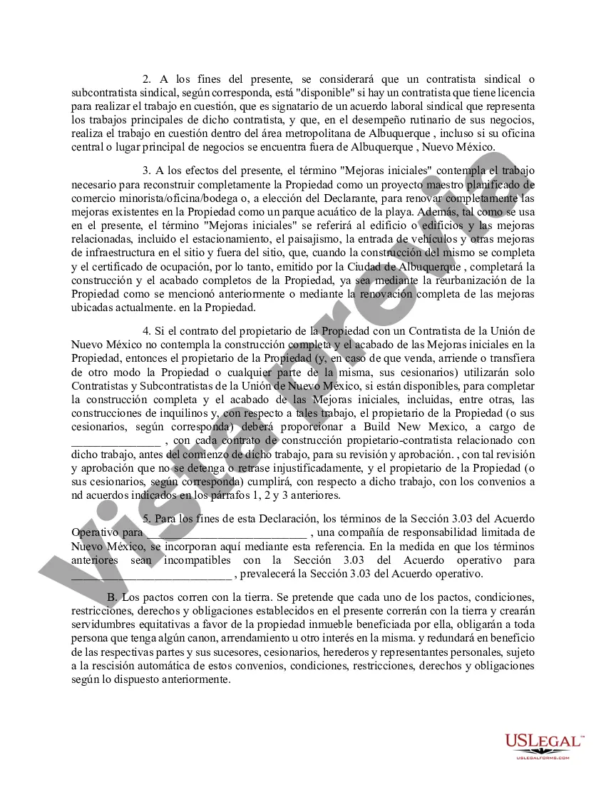 Get Declaración de Convenios y Restricciones Preview Declaración de Convenios y Restricciones