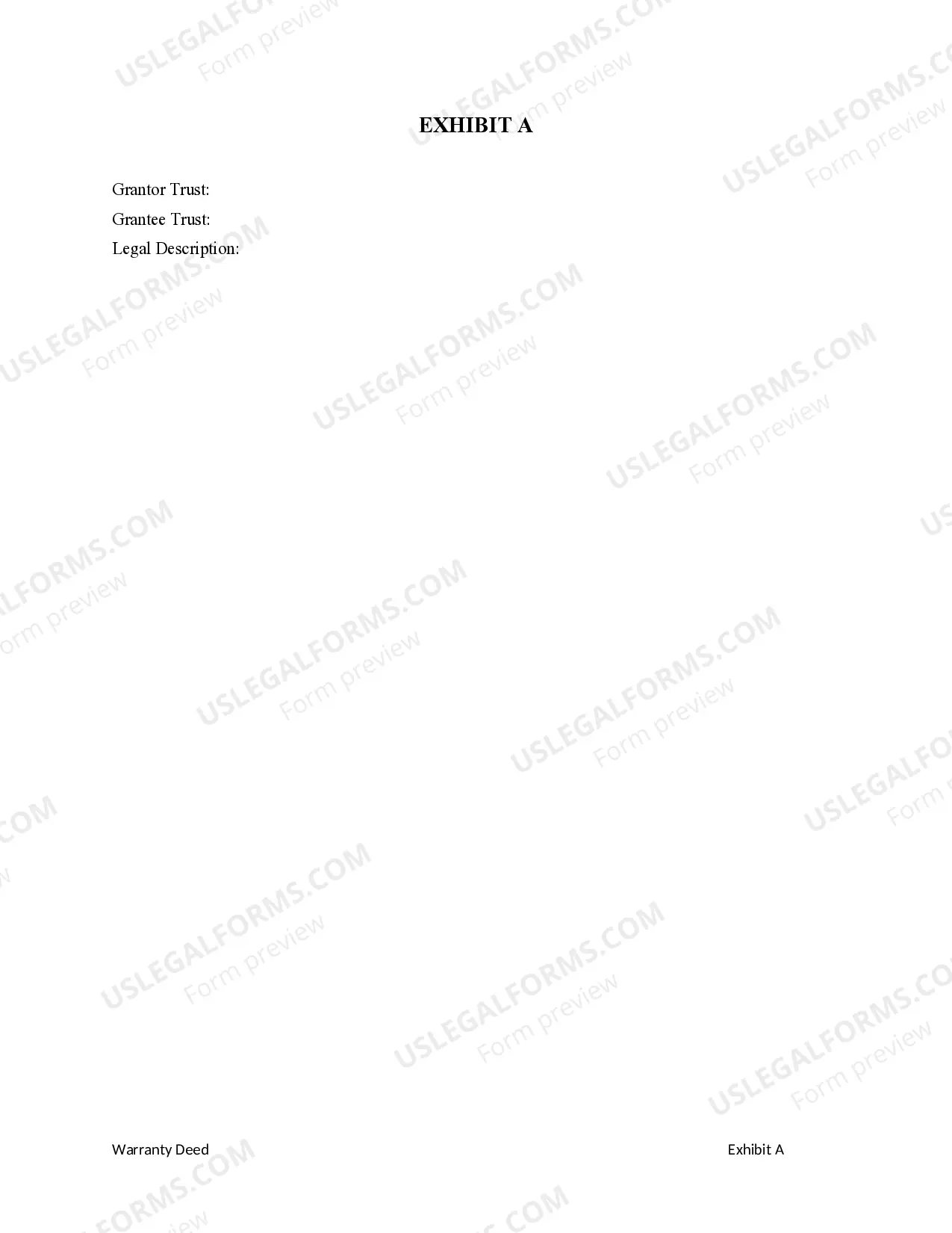 Preview Warranty Deed from a Trust to a Trust