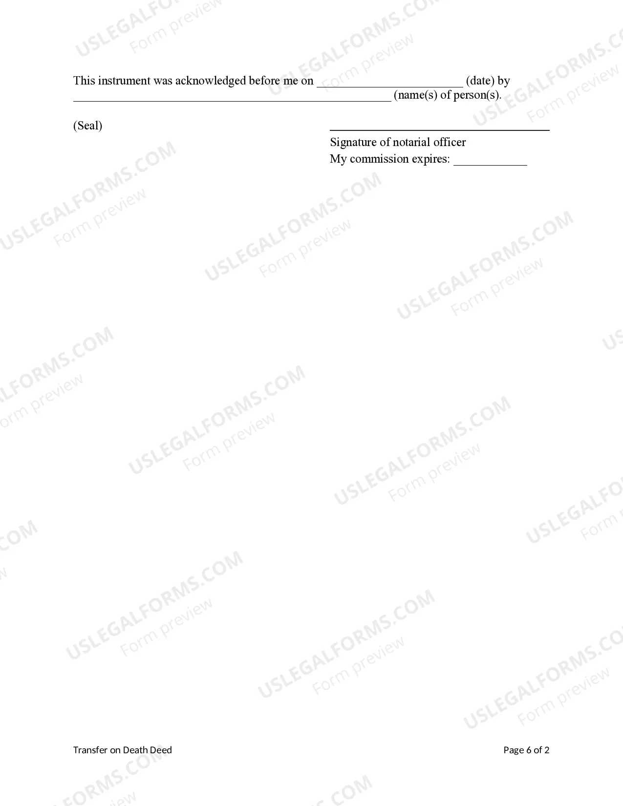 Preview Transfer on Death Deed from Two Individuals / Husband and Wife to Two Individuals / Husband and Wife