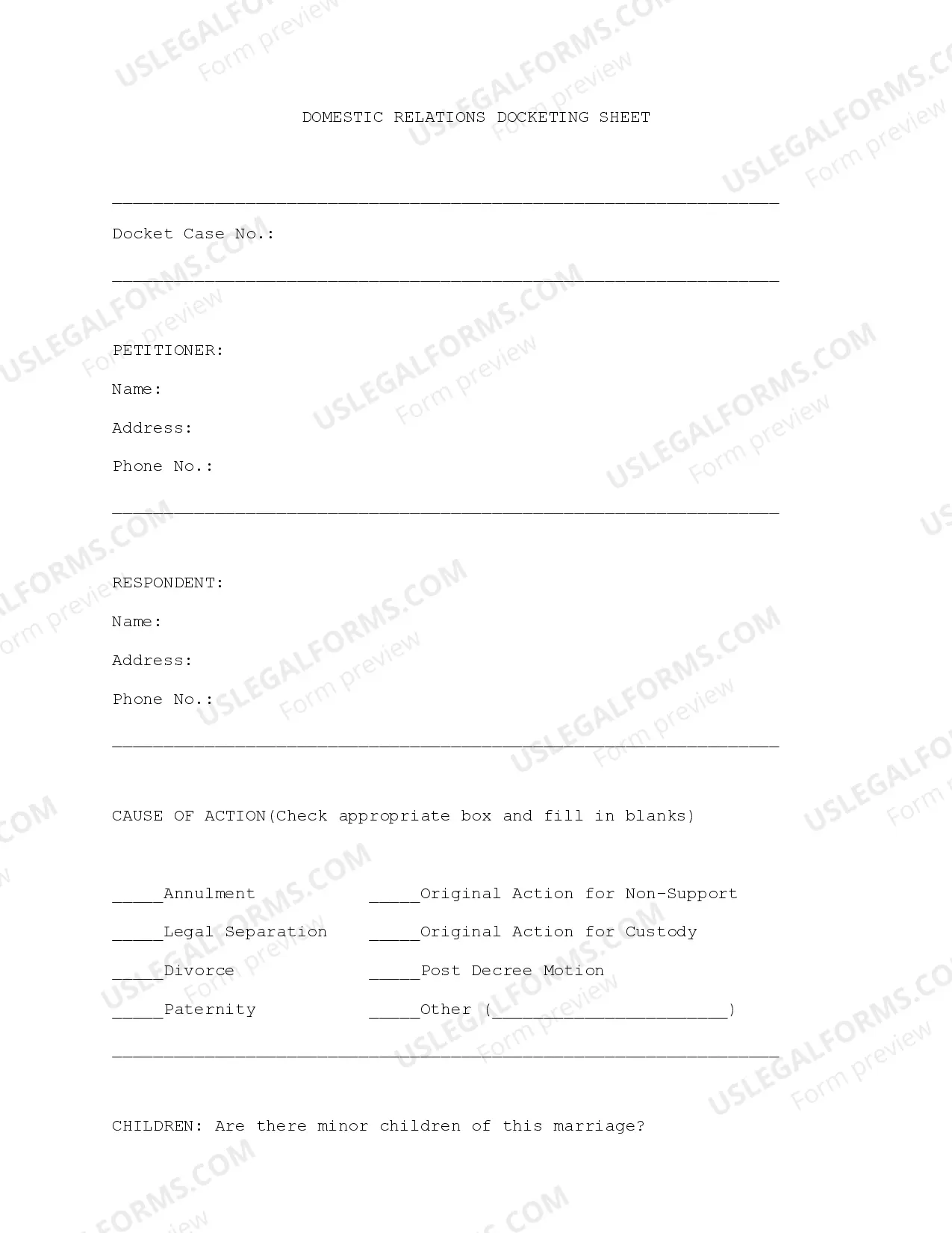 Preview Divorce Kit - No Children