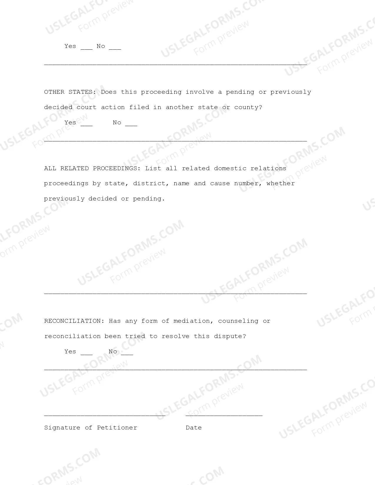 Preview Divorce Kit - No Children