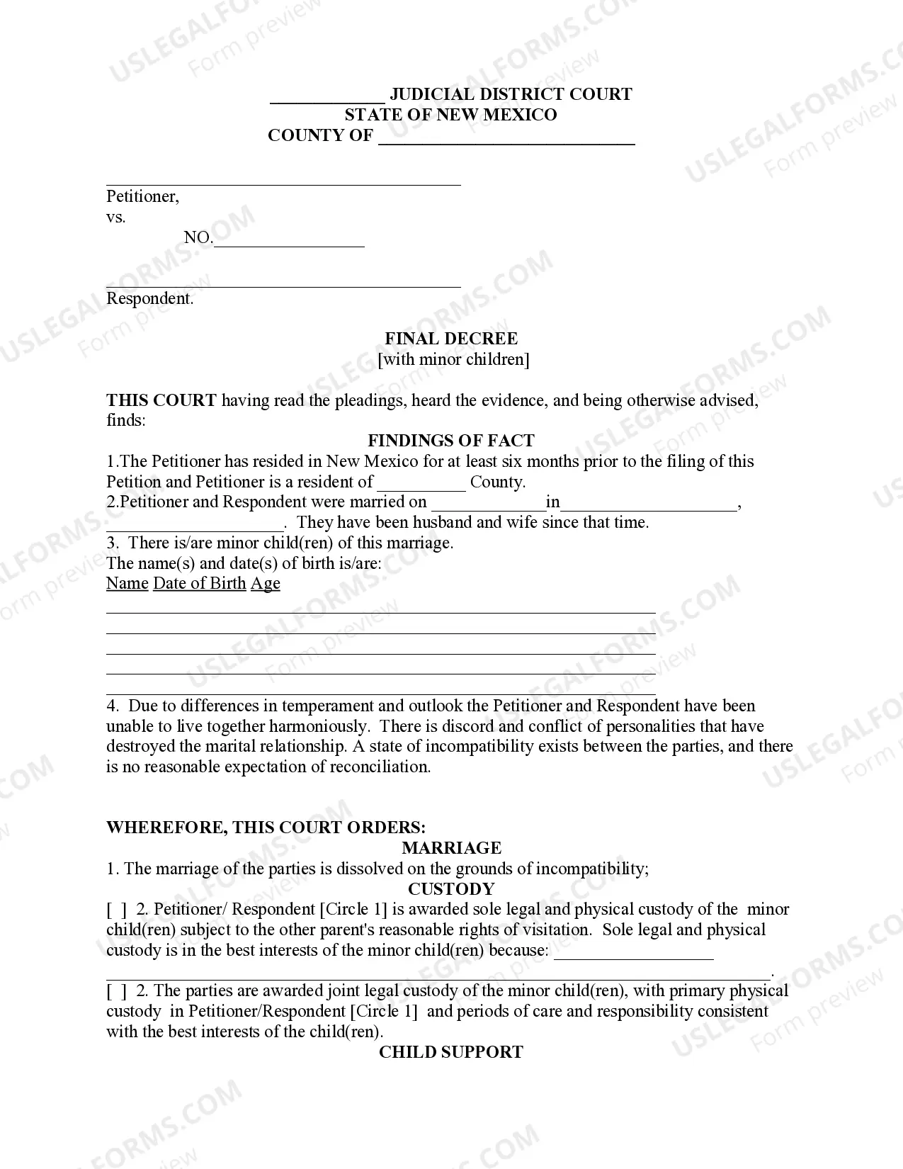 Preview Divorce Kit - No Children