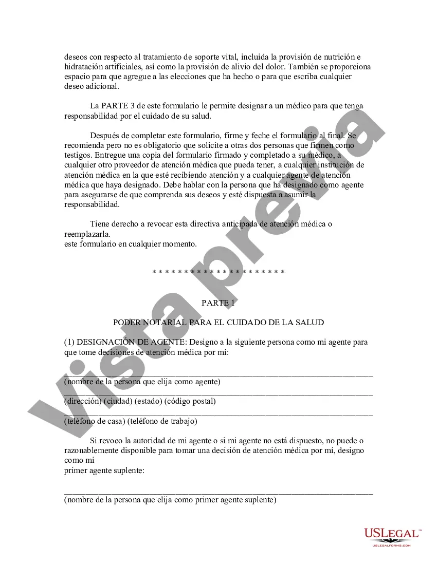 Preview Poder notarial - Directiva de atención médica