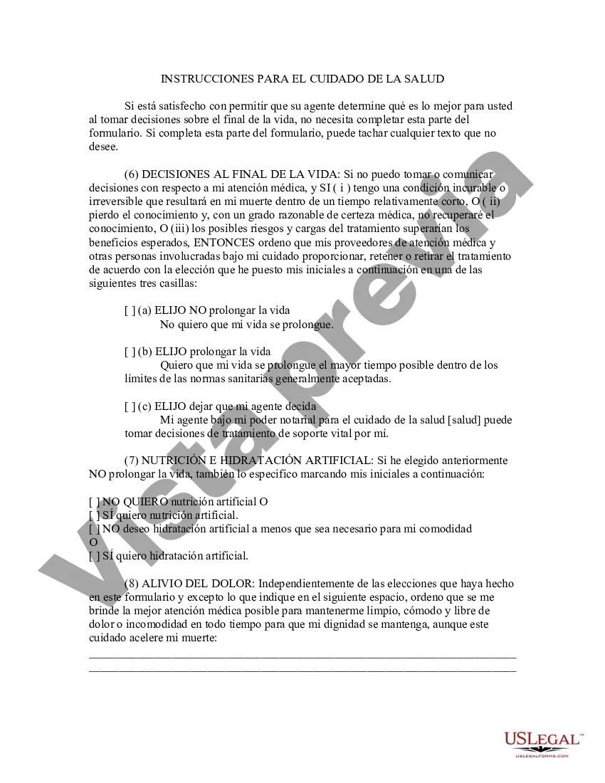 Preview Poder notarial - Directiva de atención médica