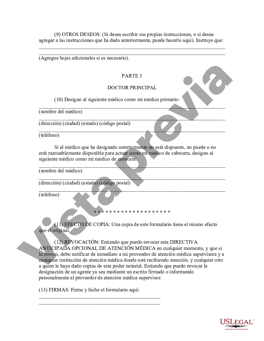 Preview Poder notarial - Directiva de atención médica