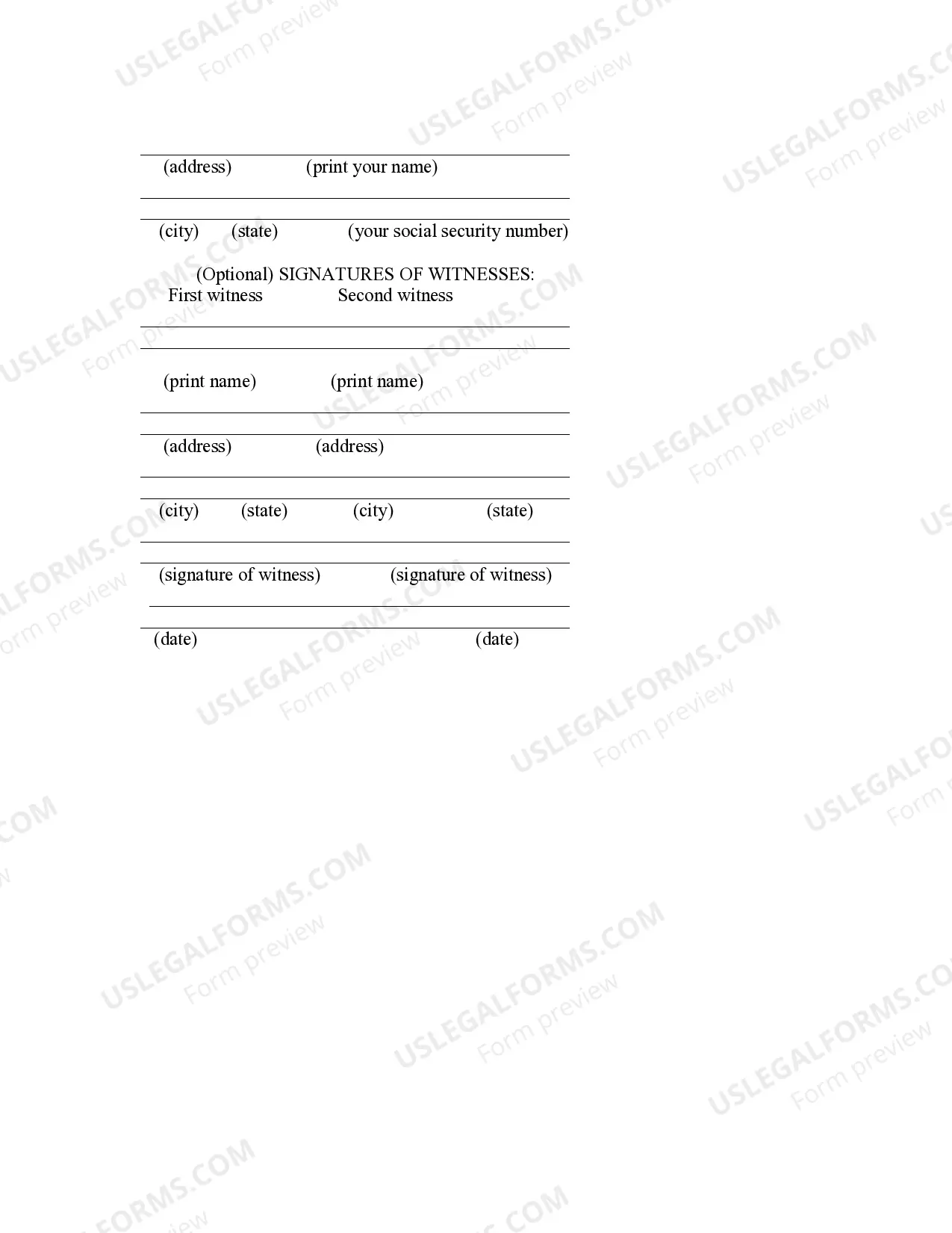 Preview Power of Attorney - Health Care Directive