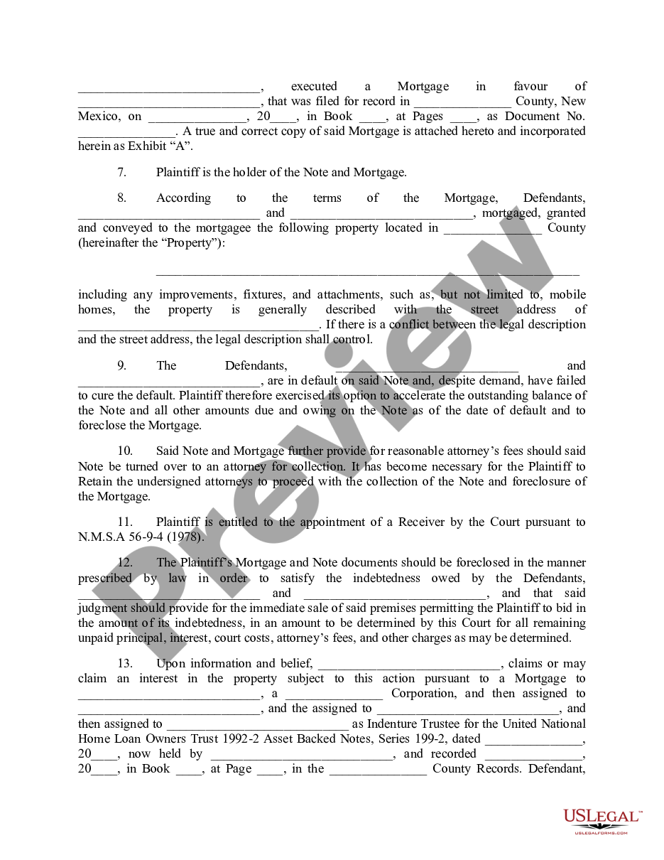 page 1 Complaint for Foreclosure preview