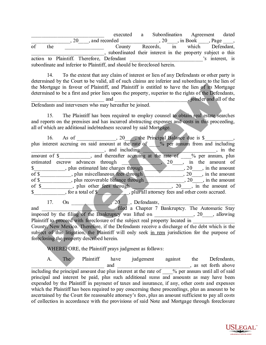 page 2 Complaint for Foreclosure preview