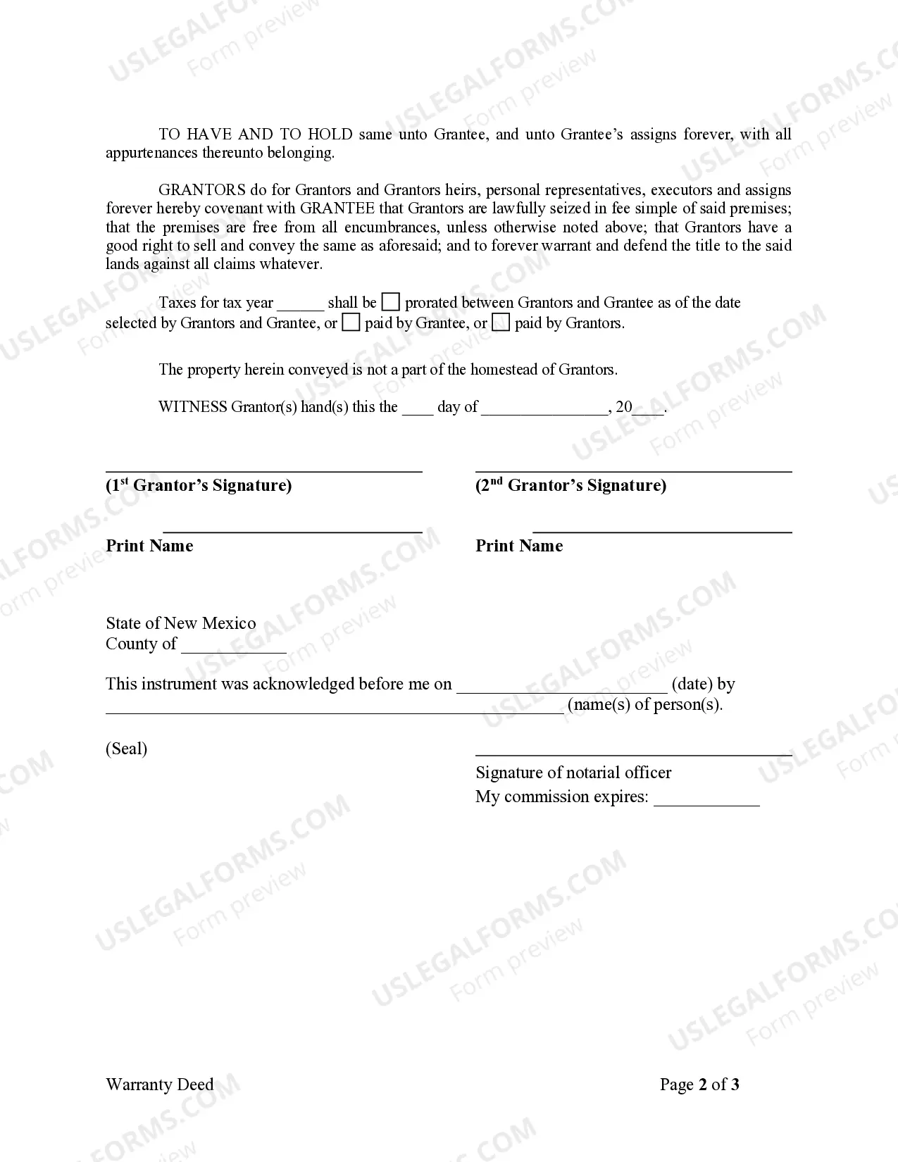 Preview Warranty Deed from two Individuals to Corporation