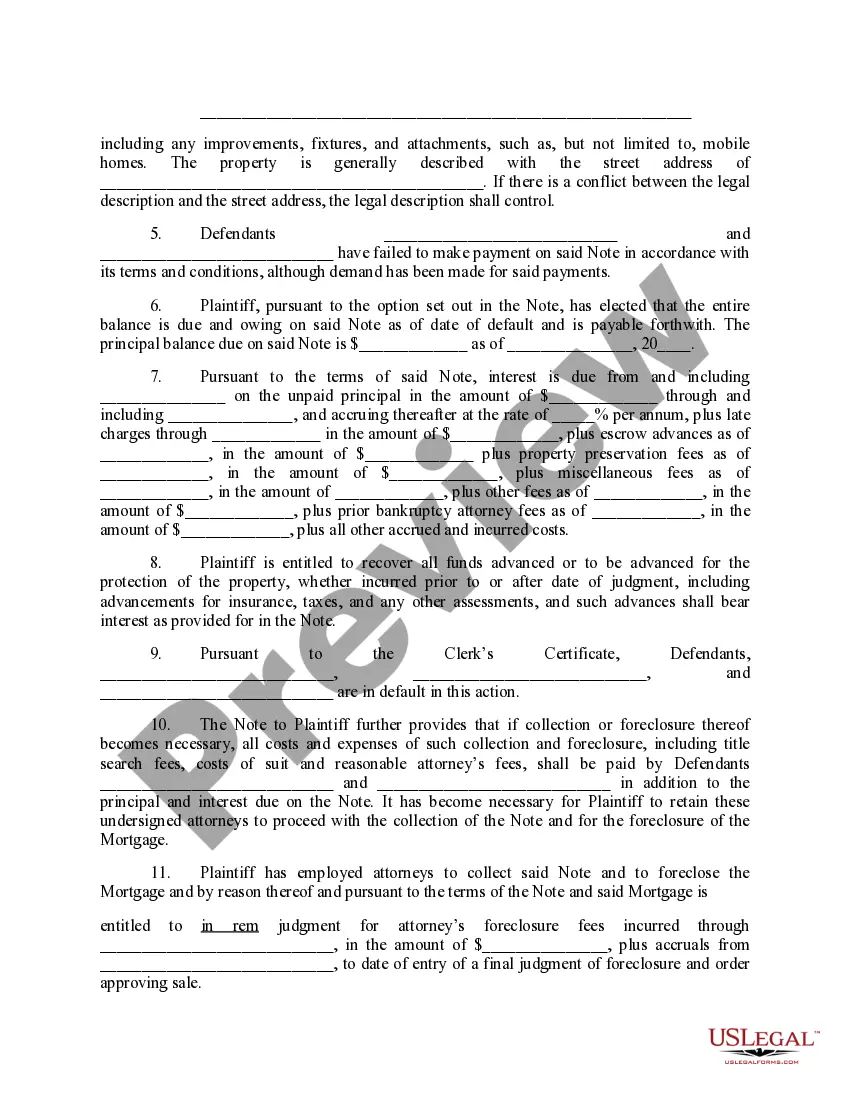 Get In Rem Default Judgment for Foreclosure and Order of Sale Preview In Rem Default Judgment for Foreclosure and Order of Sale