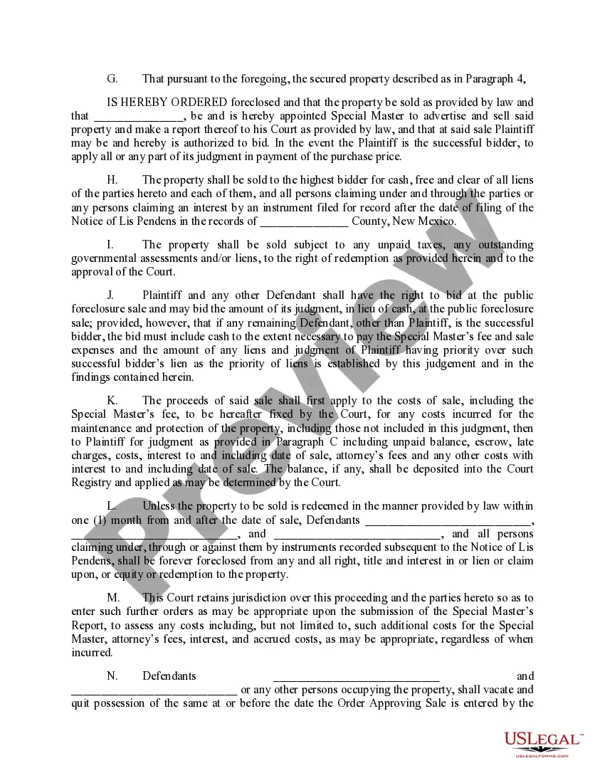 Get In Rem Default Judgment for Foreclosure and Order of Sale Preview In Rem Default Judgment for Foreclosure and Order of Sale