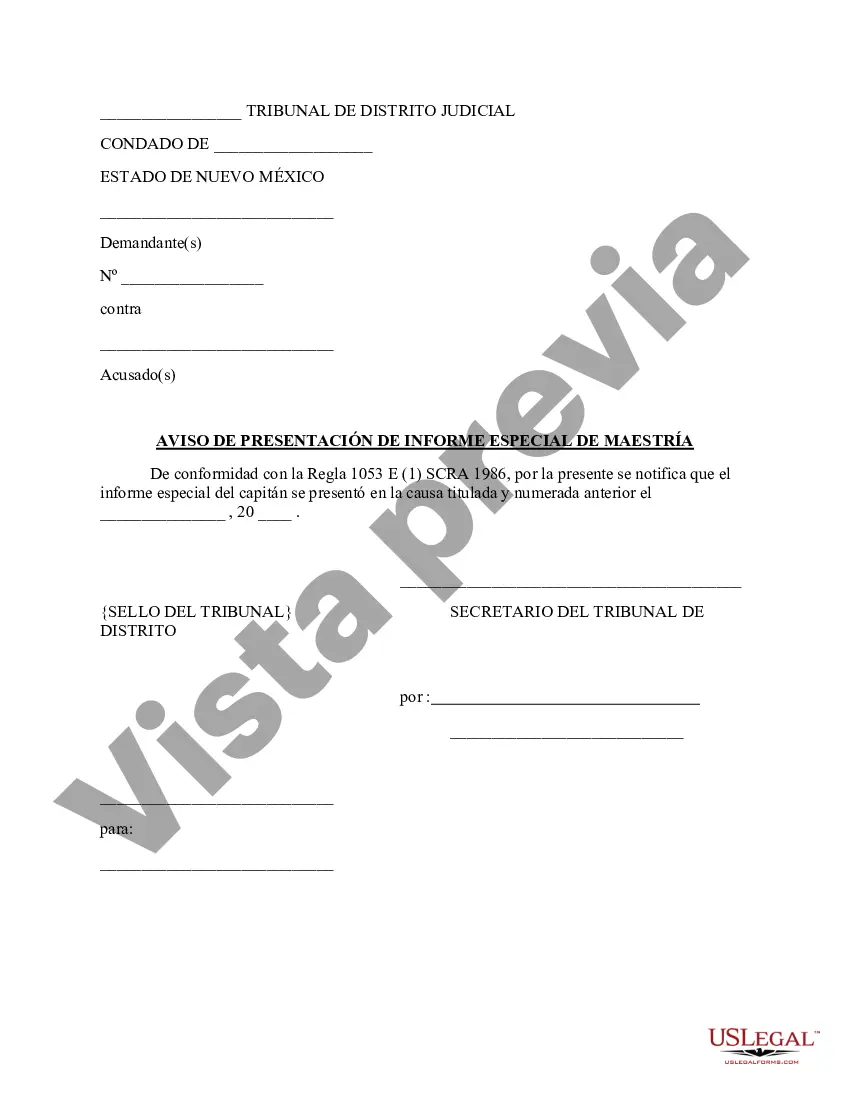 Preview Aviso de Radicación de Informe Especial de Maestro