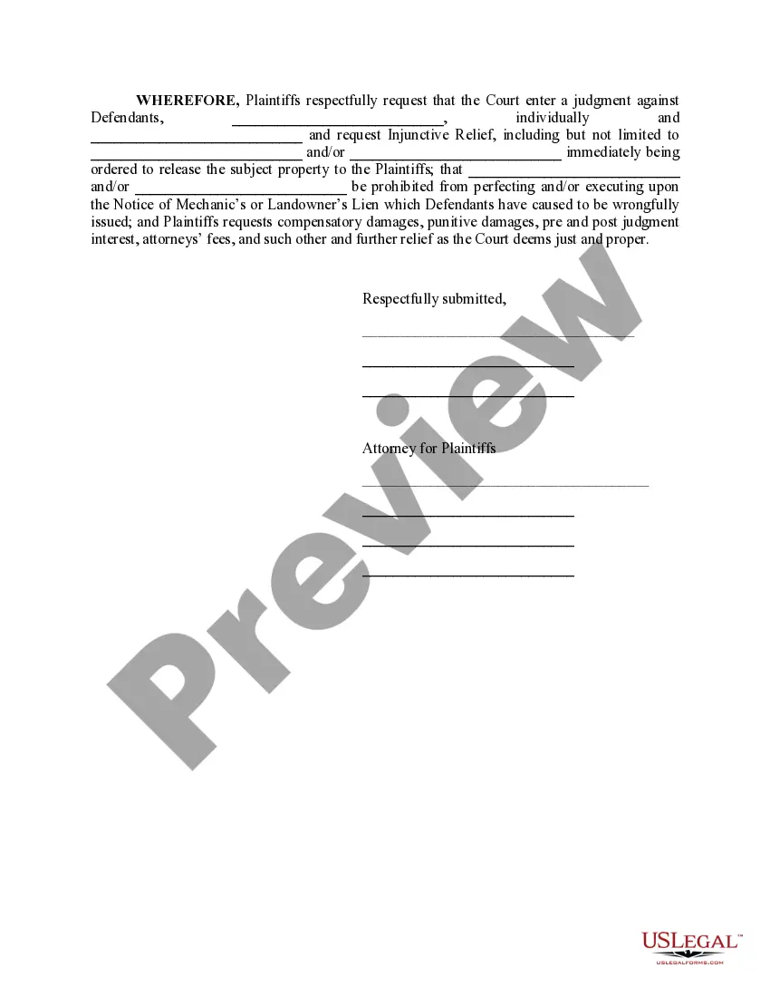 Get Complaint for Damages and Injunctive Relief Preview Complaint for Damages and Injunctive Relief