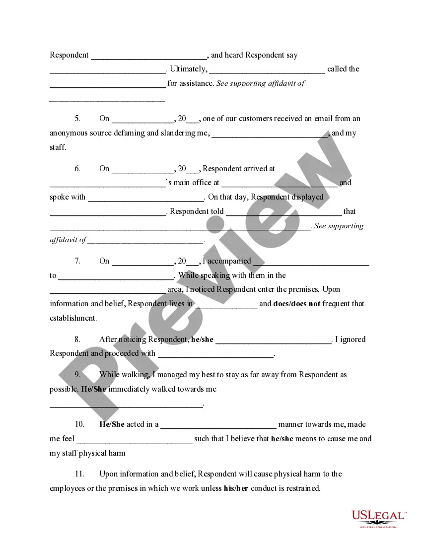 Get Application for Temporary Restraining Order and Preliminary Injunction Preview Application for Temporary Restraining Order and Preliminary Injunction