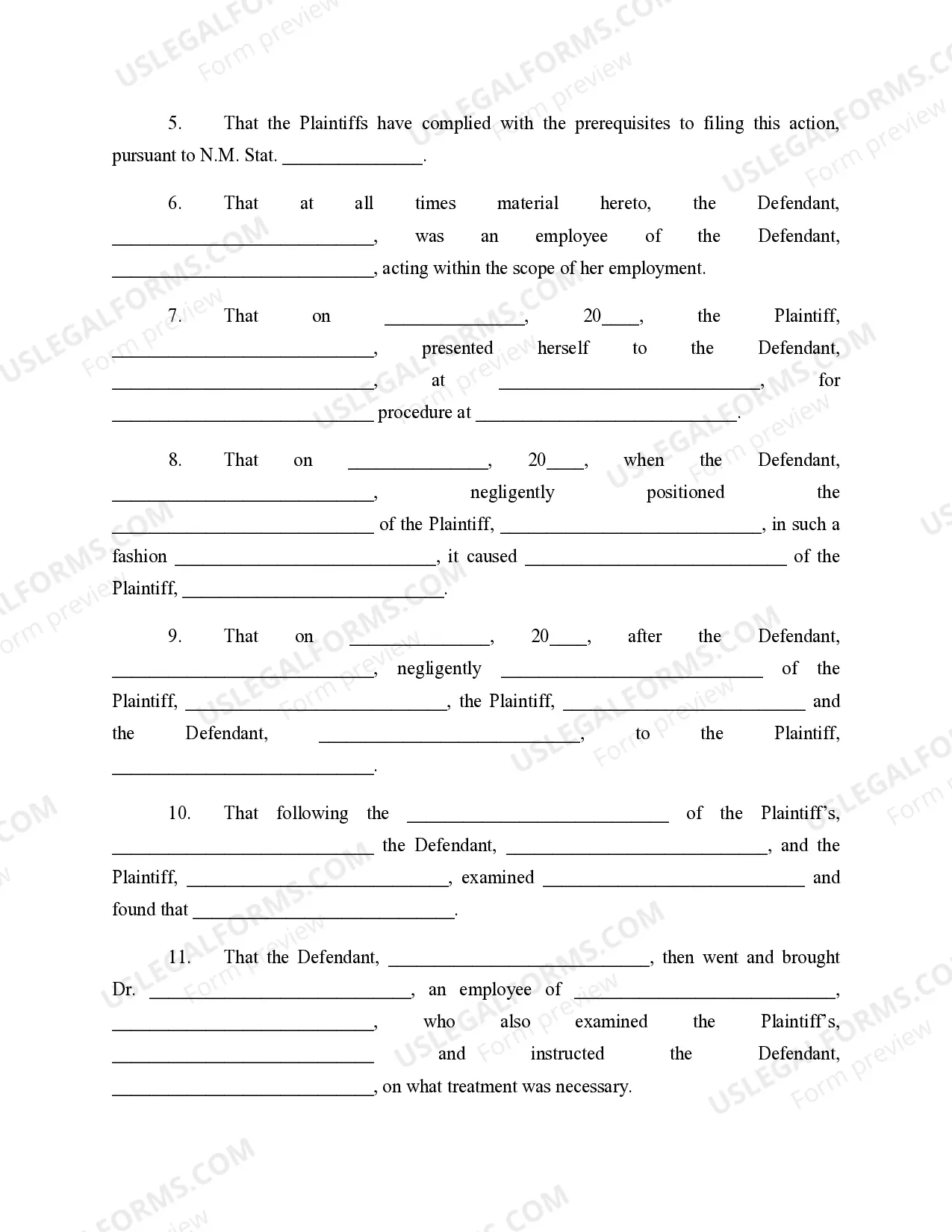 Preview Complaint to Recover Damages