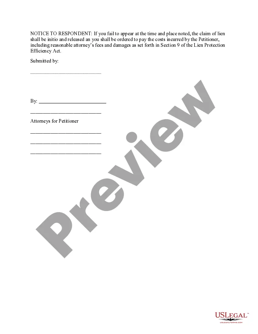 Preview Order to Show Cause and Permitting Substitution of Bond for Lien