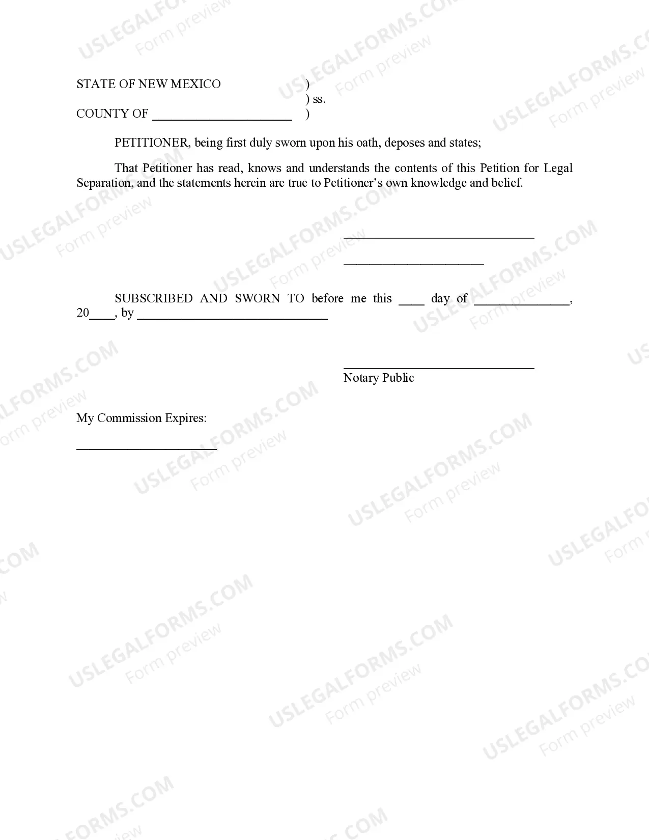 Preview Petition for Legal Separation