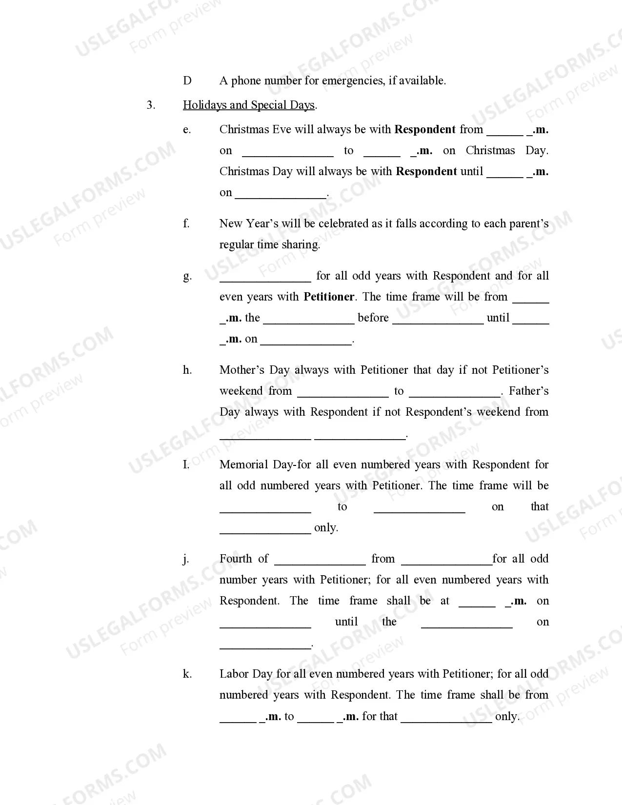 Preview Parenting Plan