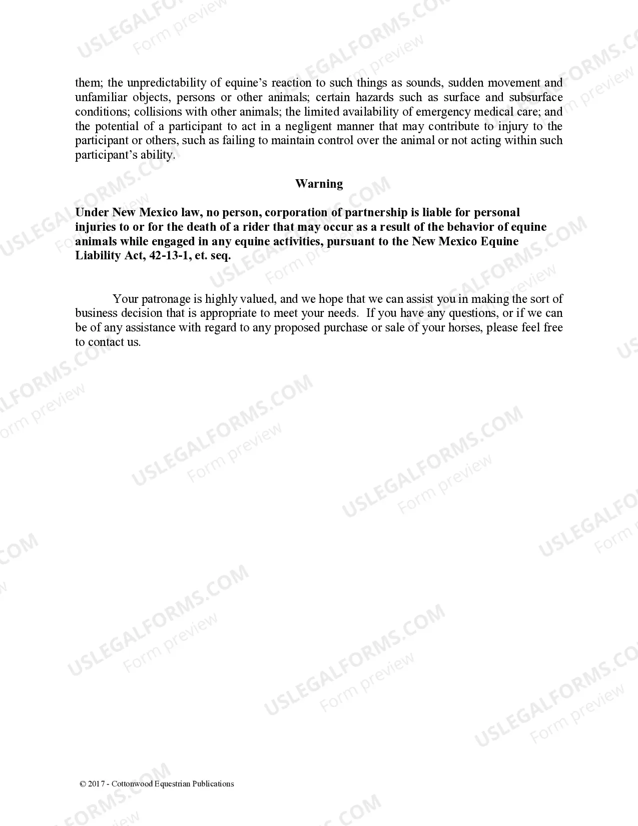 Preview Pre-Purchase Recommendations - Horse Equine Forms