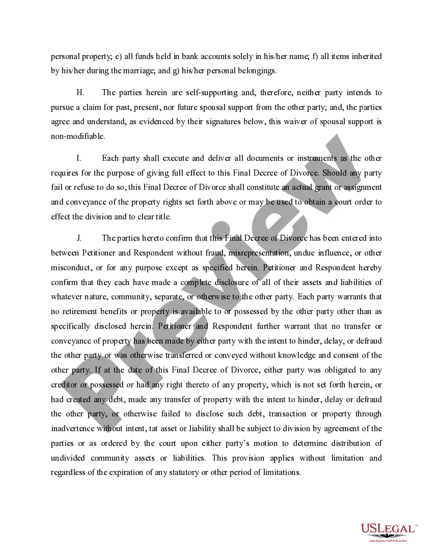 Preview Final Decree of Divorce