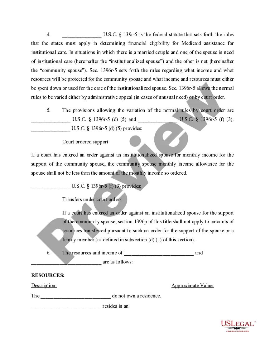 Get Petition for Court Ordered Support of Community Spouse Preview Petition for Court Ordered Support of Community Spouse