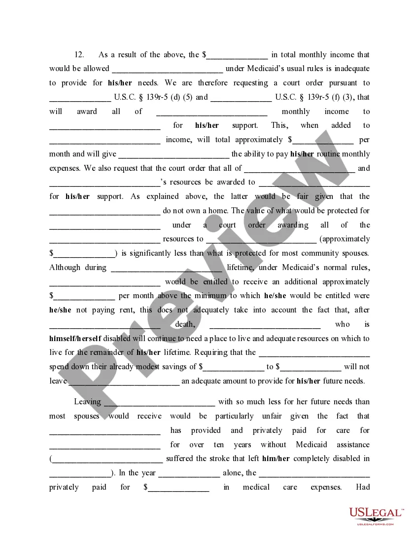Get Petition for Court Ordered Support of Community Spouse Preview Petition for Court Ordered Support of Community Spouse