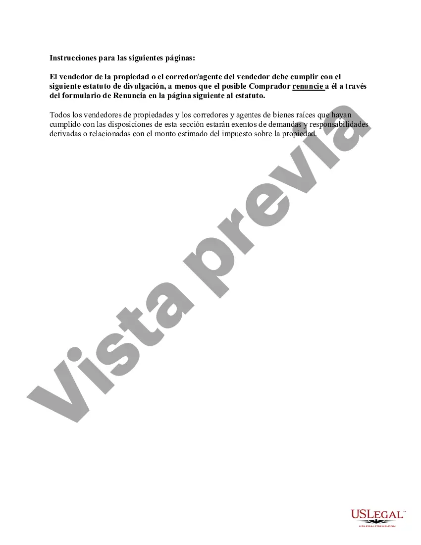 Preview Declaración de Divulgación de Ventas de Bienes Raíces Residenciales