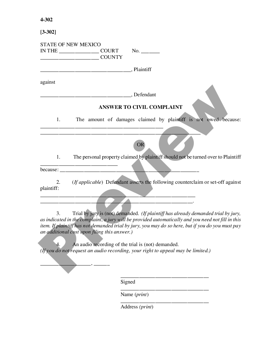 page 0 Answer to Civil Complaint including Demand for Audio Recording preview