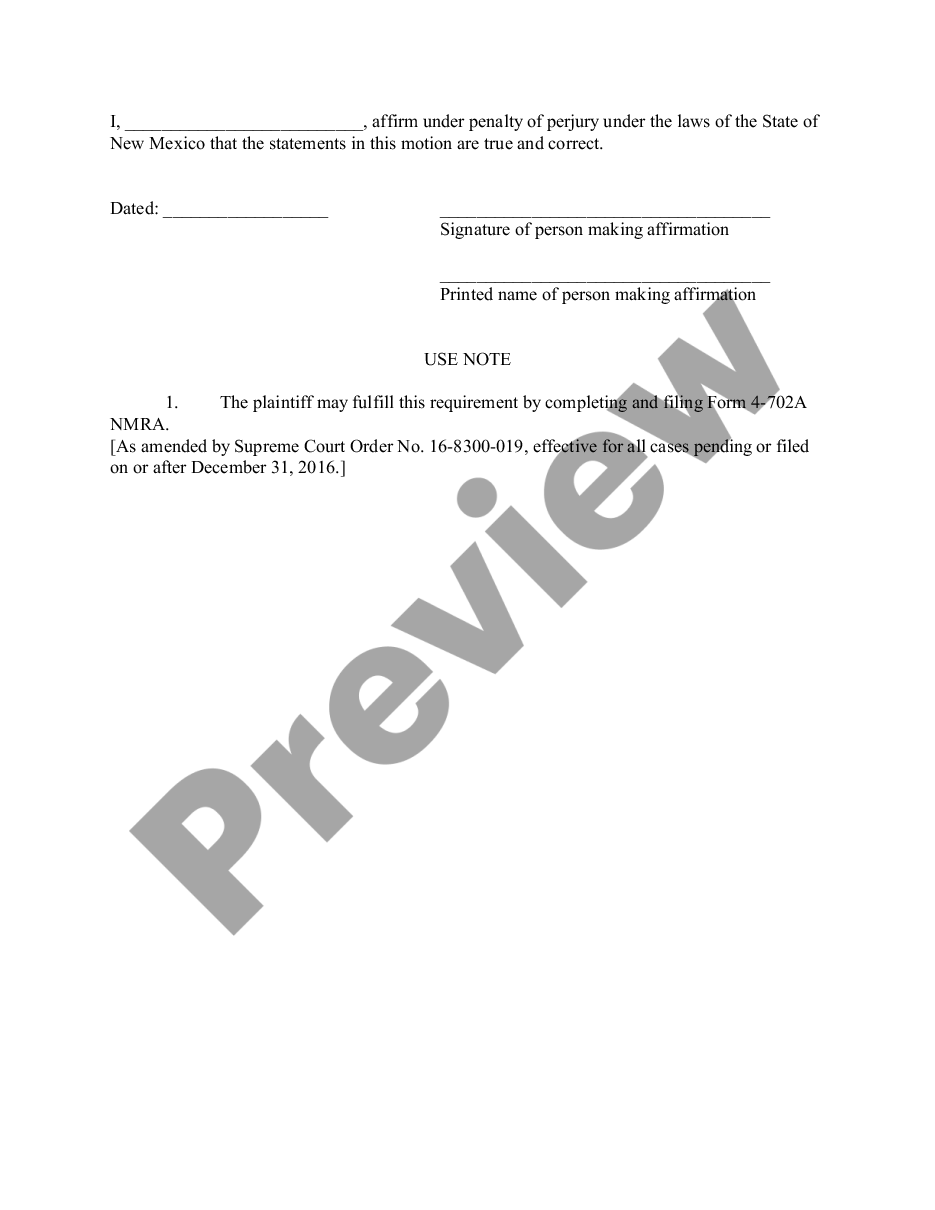 page 1 Motion for Default Judgment preview