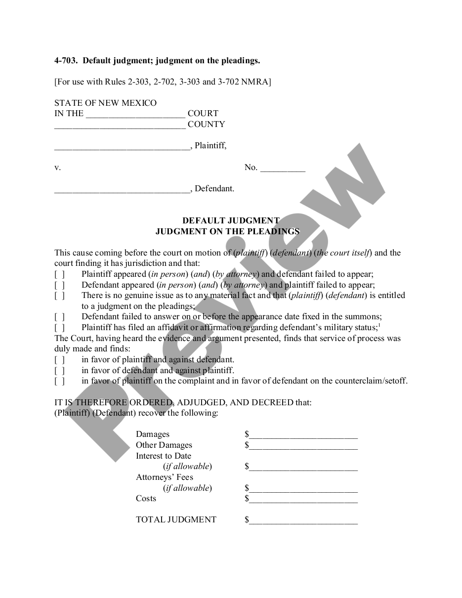 page 0 Default Judgment - Judgment on the Pleadings preview