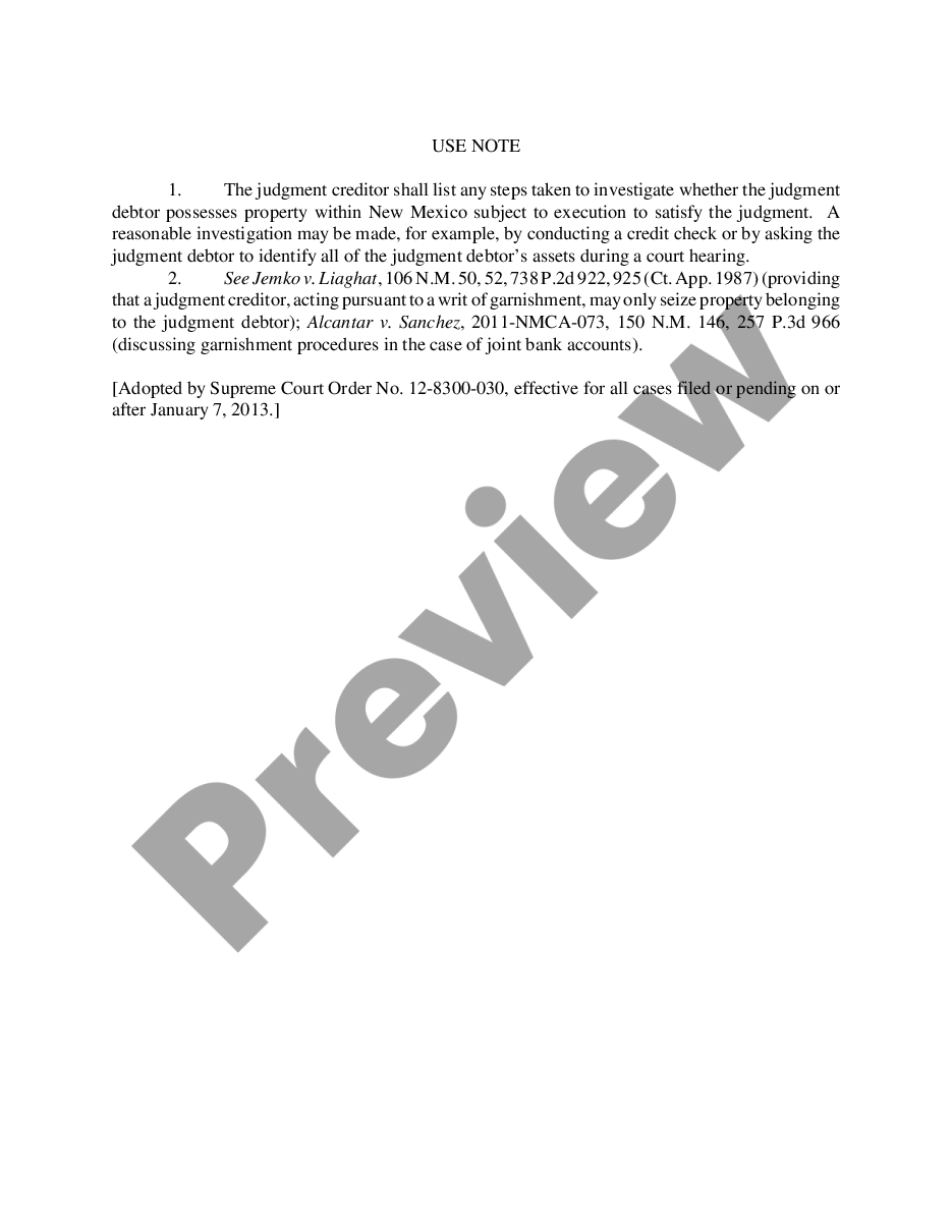 page 2 Application for Writ of Garnishment preview