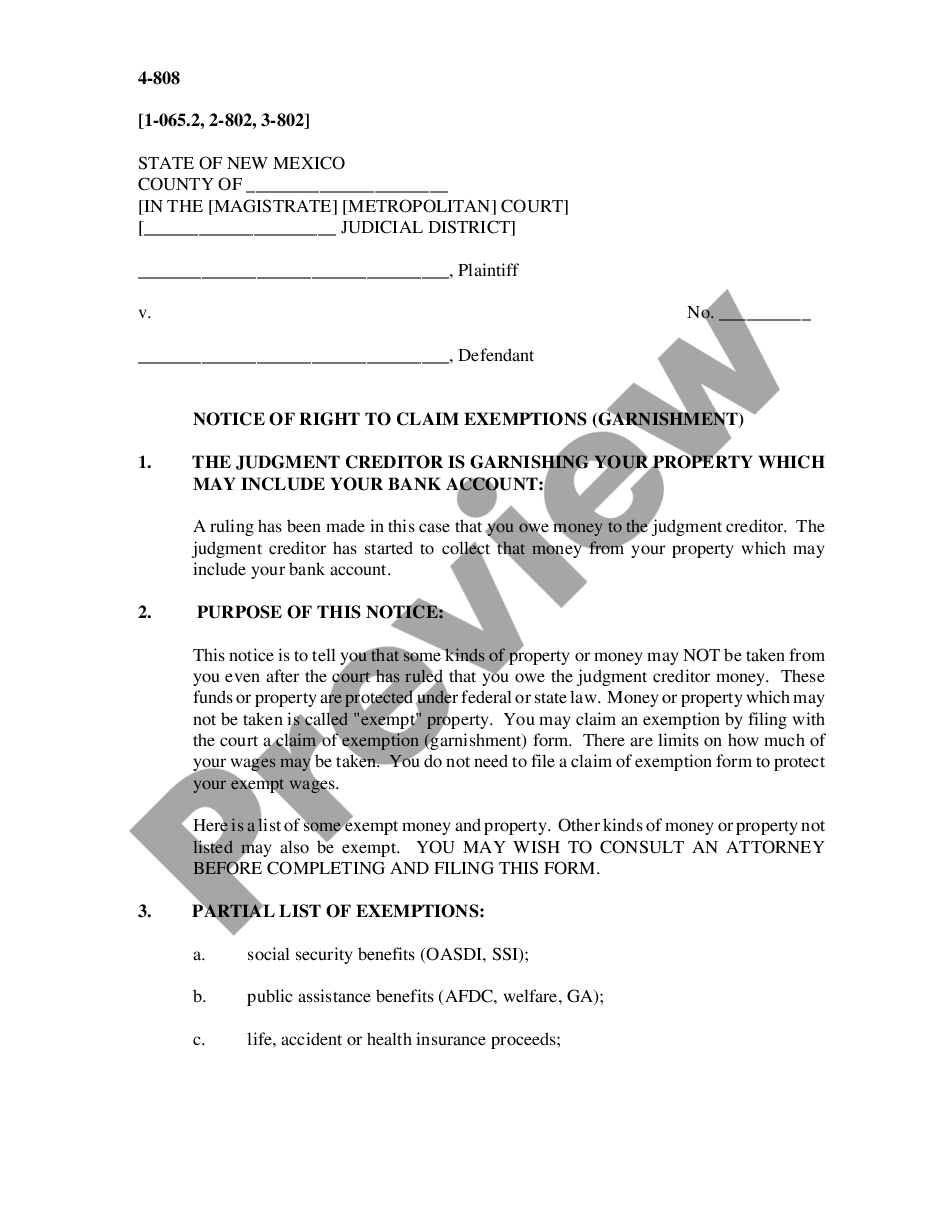 albuquerque-new-mexico-notice-of-right-to-claim-exemptions-garnishment-us-legal-forms