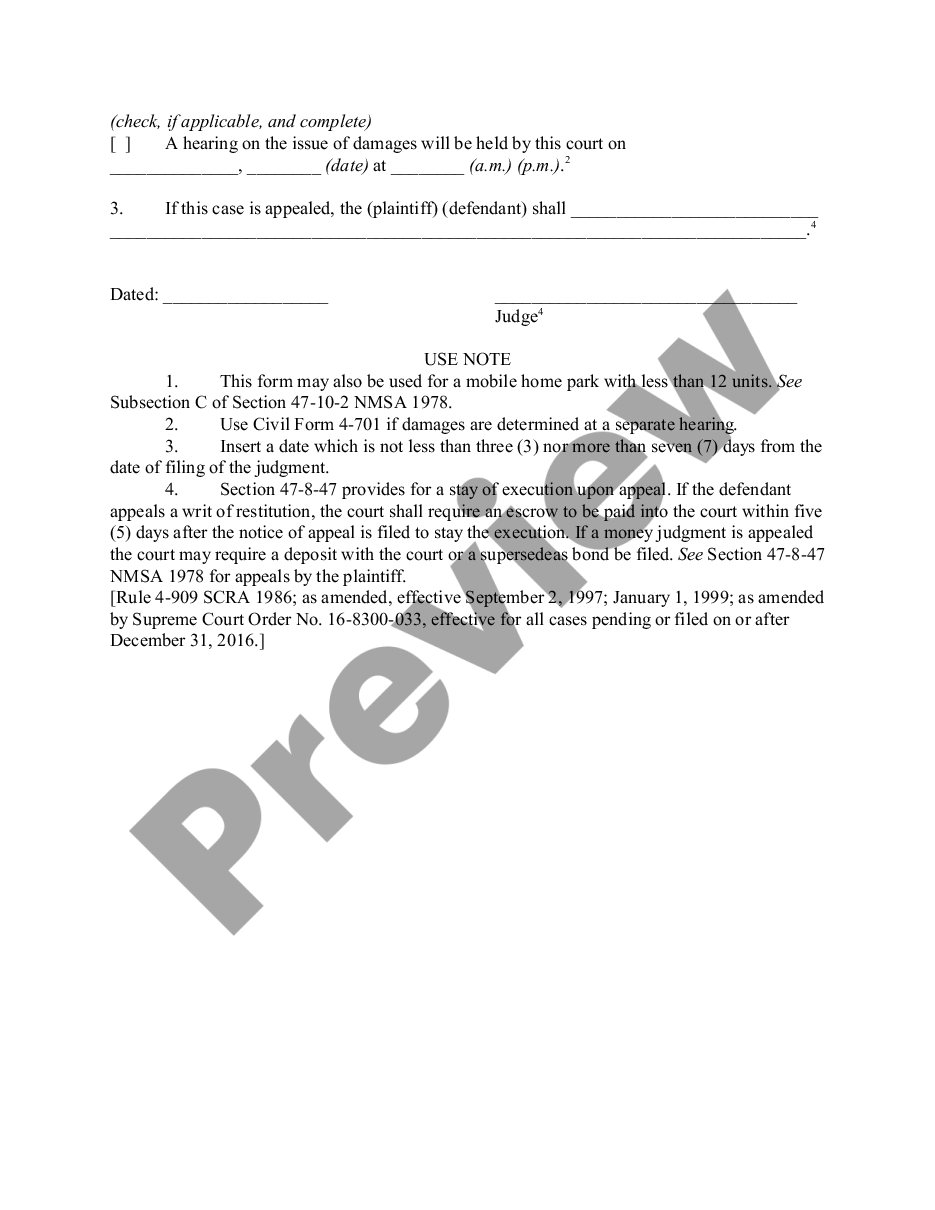 page 1 Judgment for Restitution preview