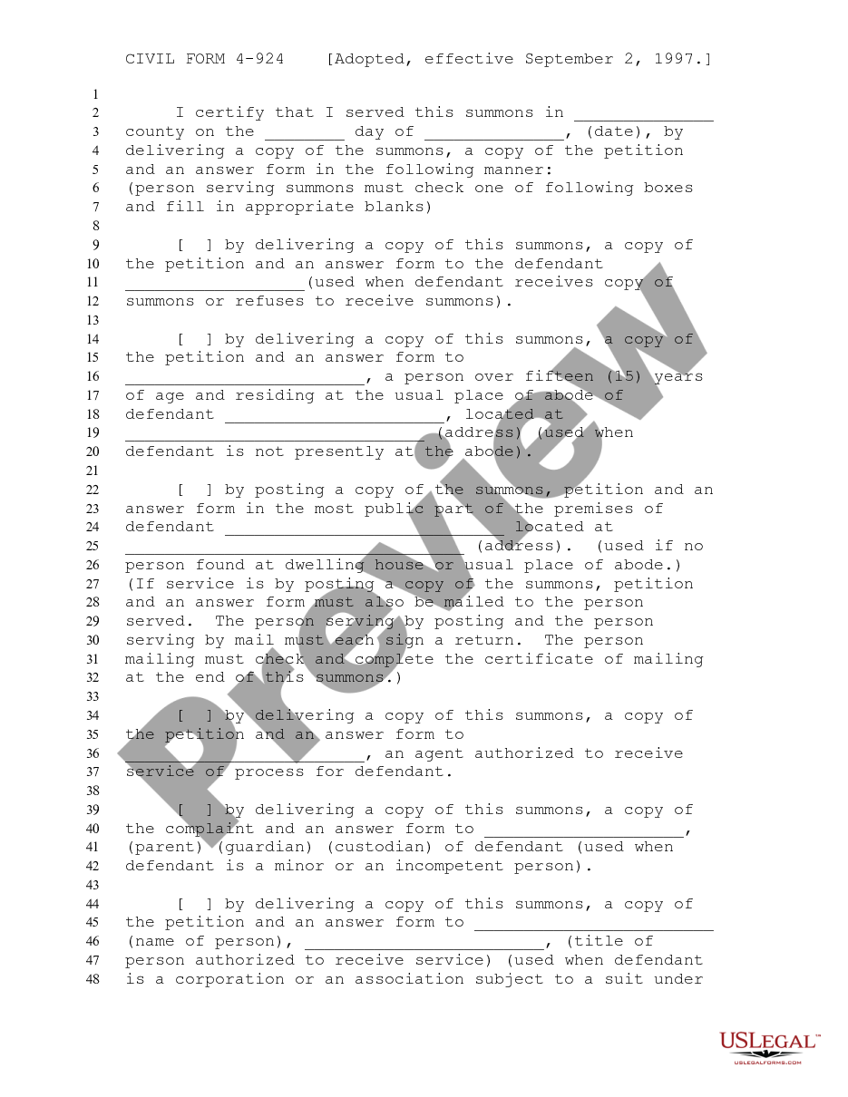 page 2 Summons and Notice of Trial on Petition for Termination of Tenancy - Mobile Home Park Act preview