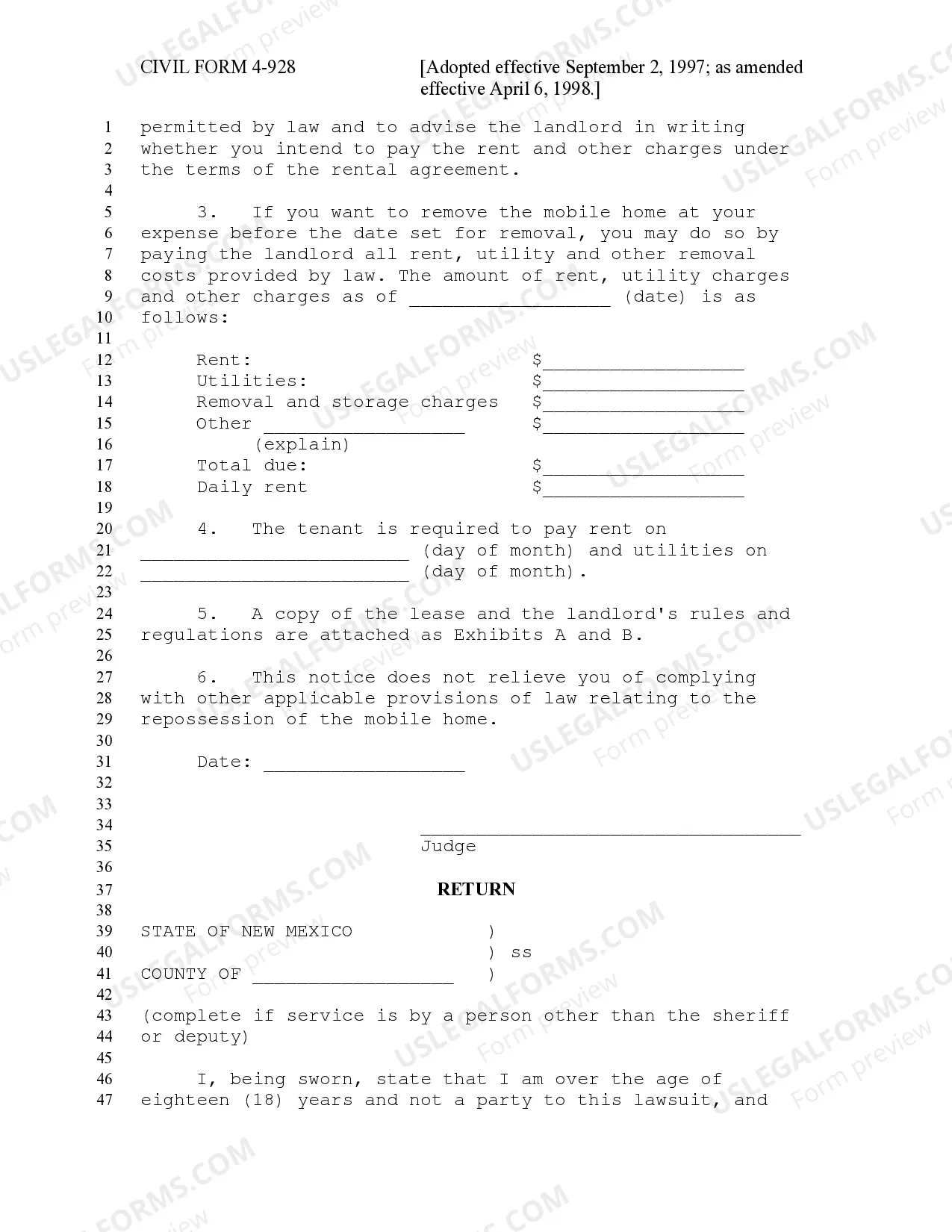 Preview Notice to Lienholder of Mobile Home Judgment - Mobile Home Park Act