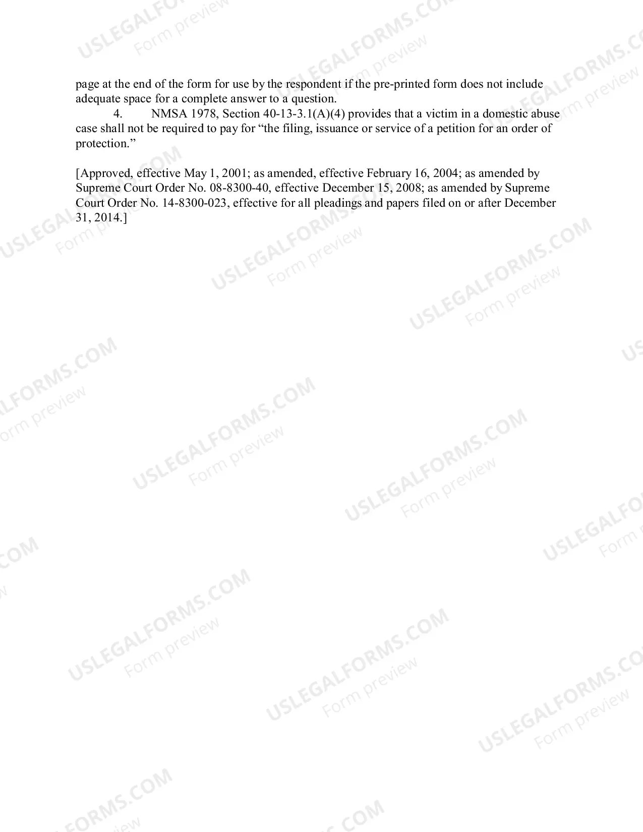 Preview Counterpetition for Order of Protection from Domestic Abuse