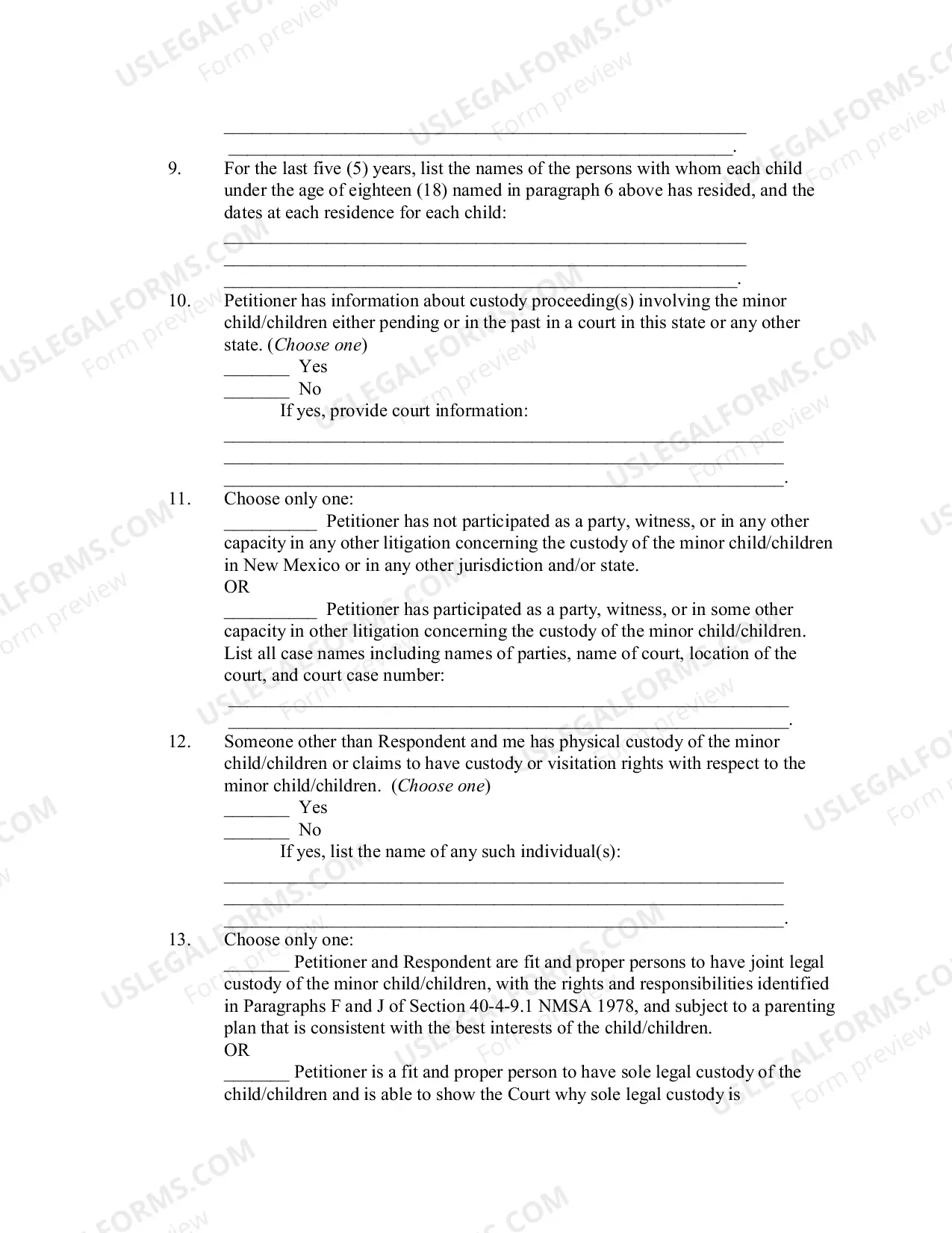 Preview Petition for Dissolution of Marriage with Minor Children