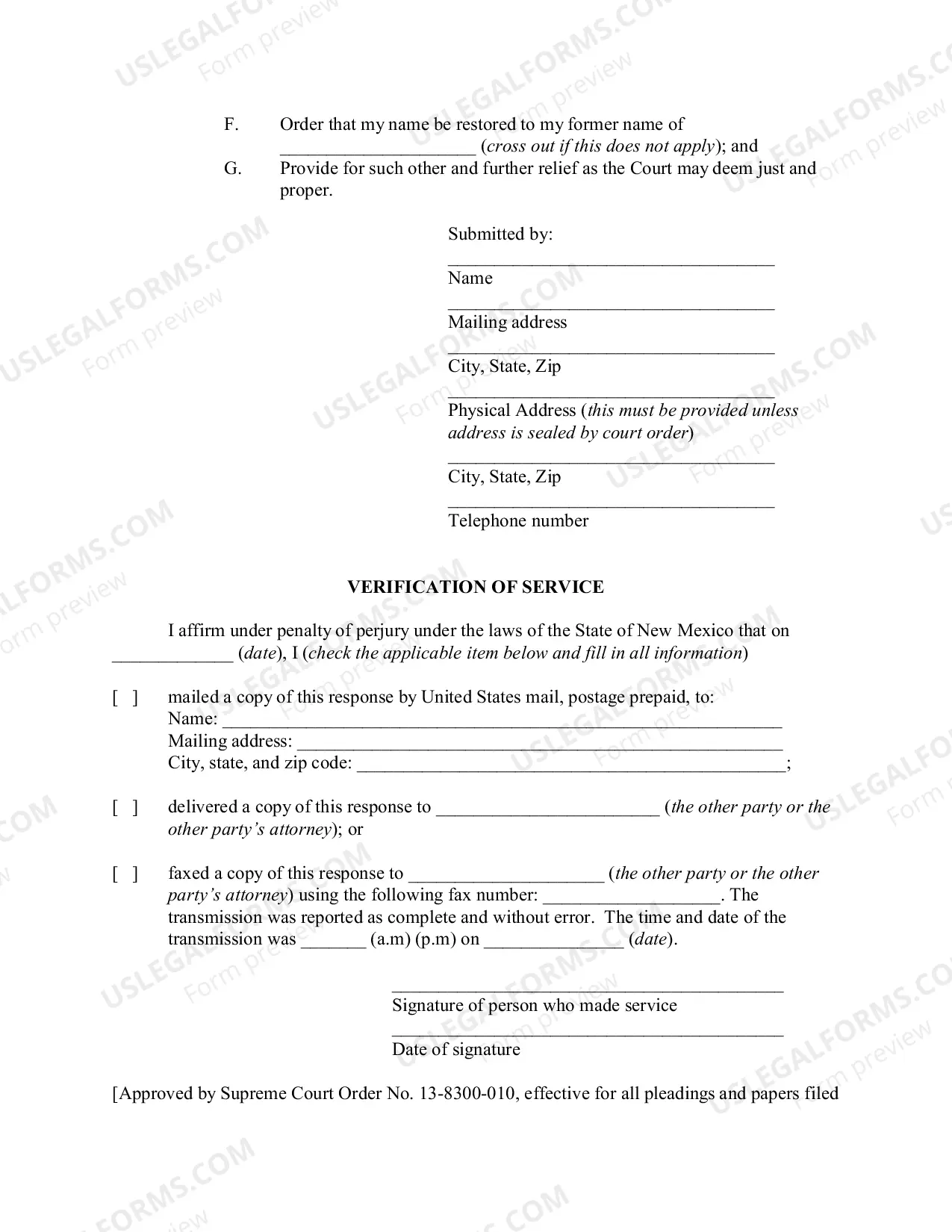 Preview Response to Divorce Petition