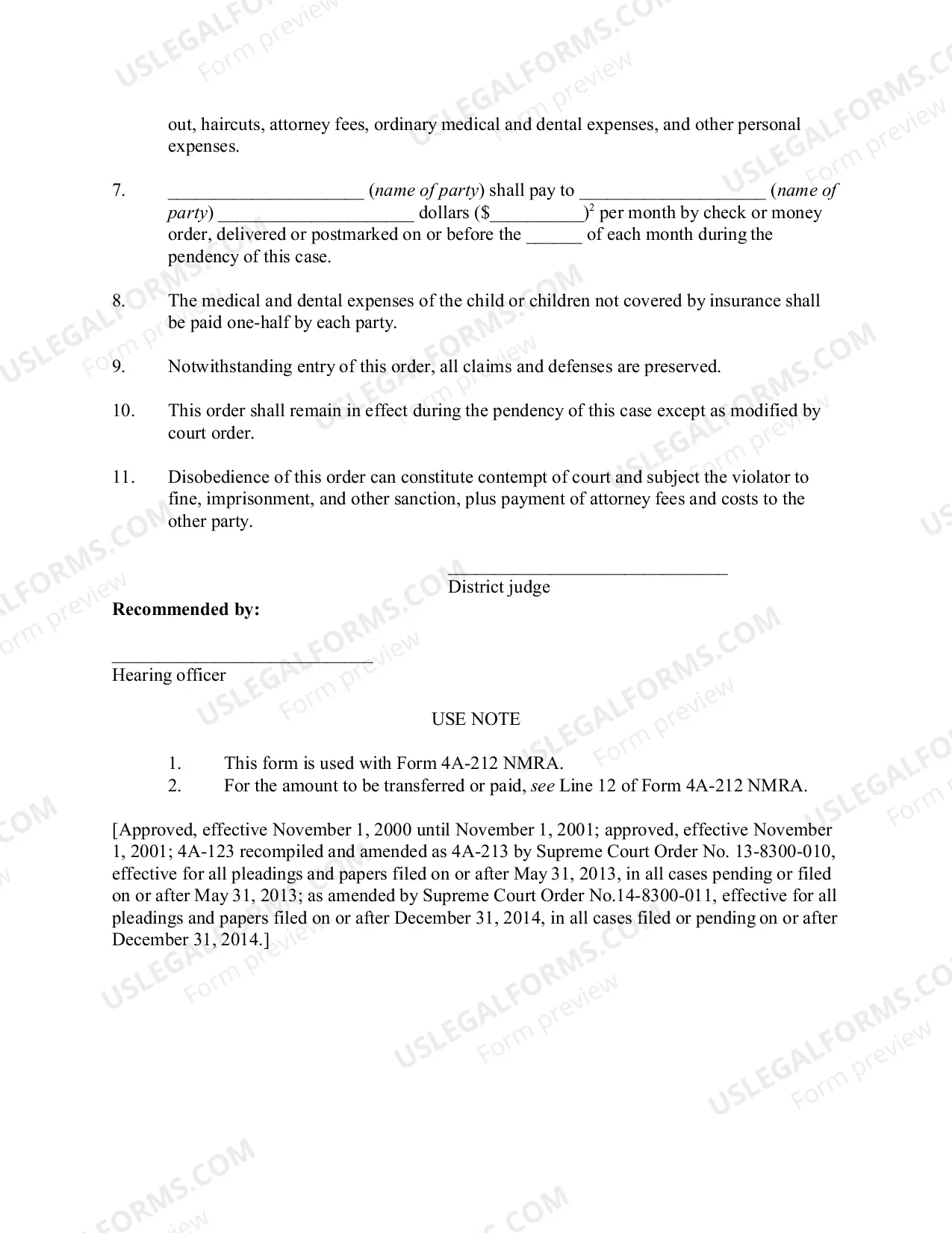 Preview Interim Order Allocating Income and Expenses