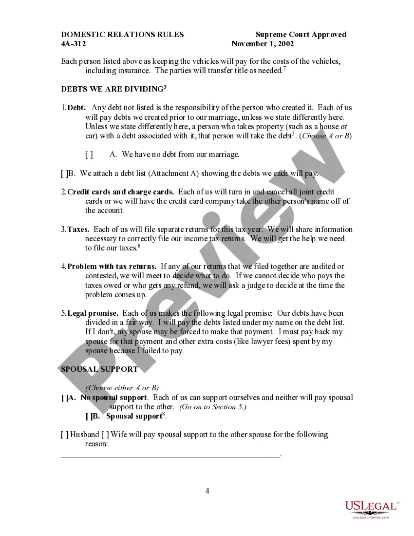 Preview Certificate as to the State of the Record - Domestic Relations Actions