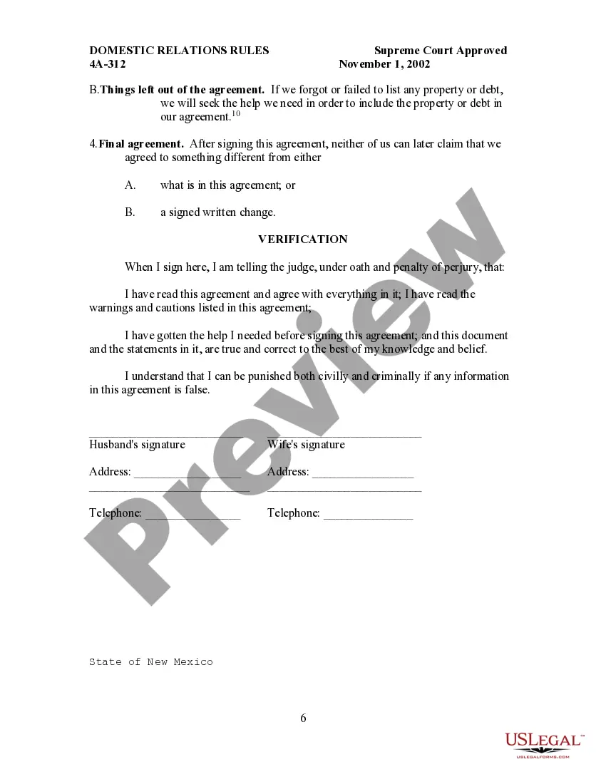 Preview Certificate as to the State of the Record - Domestic Relations Actions